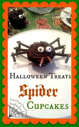 DIY Spider Cupcakes for kids Halloween treat.