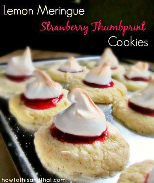 Lemon Meringue Strawberry Thumbprint Cookies