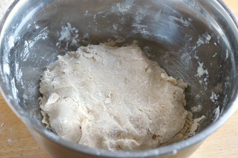 dough in a bowl. 