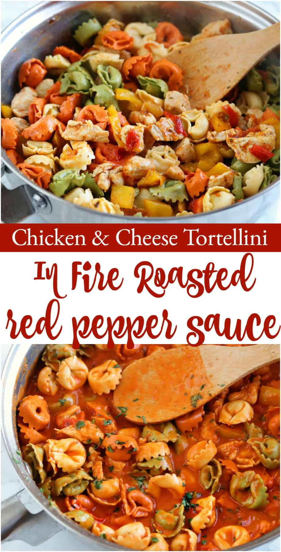 Chicken & Cheese Tortellini In Fire Roasted Red Pepper Sauce