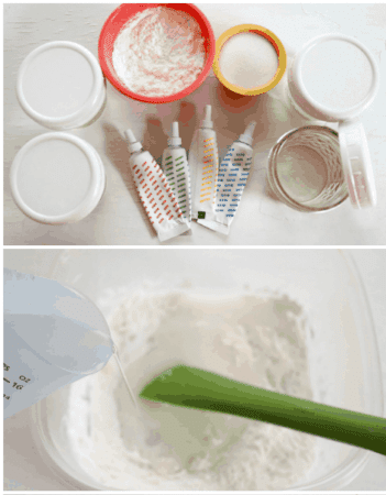 spatula in bowl with jars.