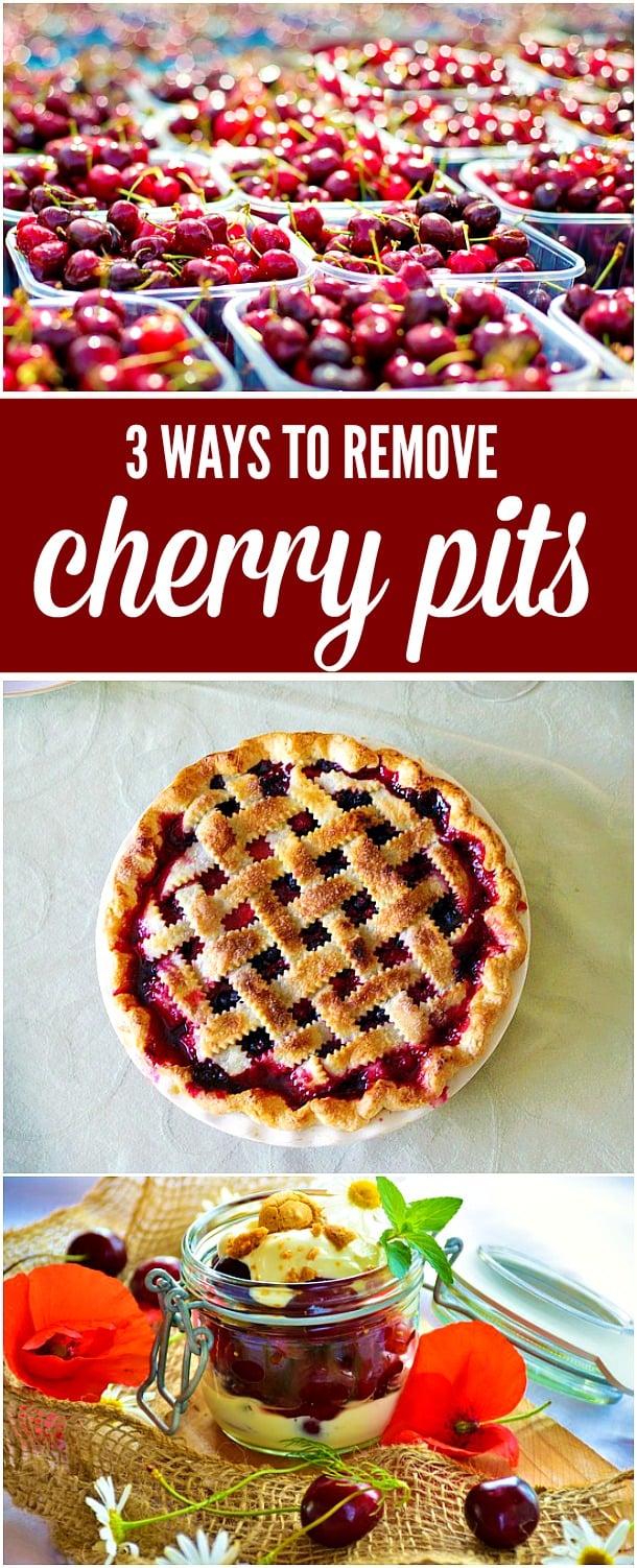 how to pit cherries 3 different ways. 