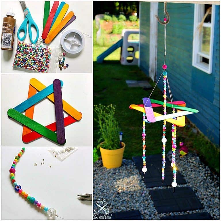 Easy DIY Beaded Wind Chime Craft for Kids- Dollar Store Beads