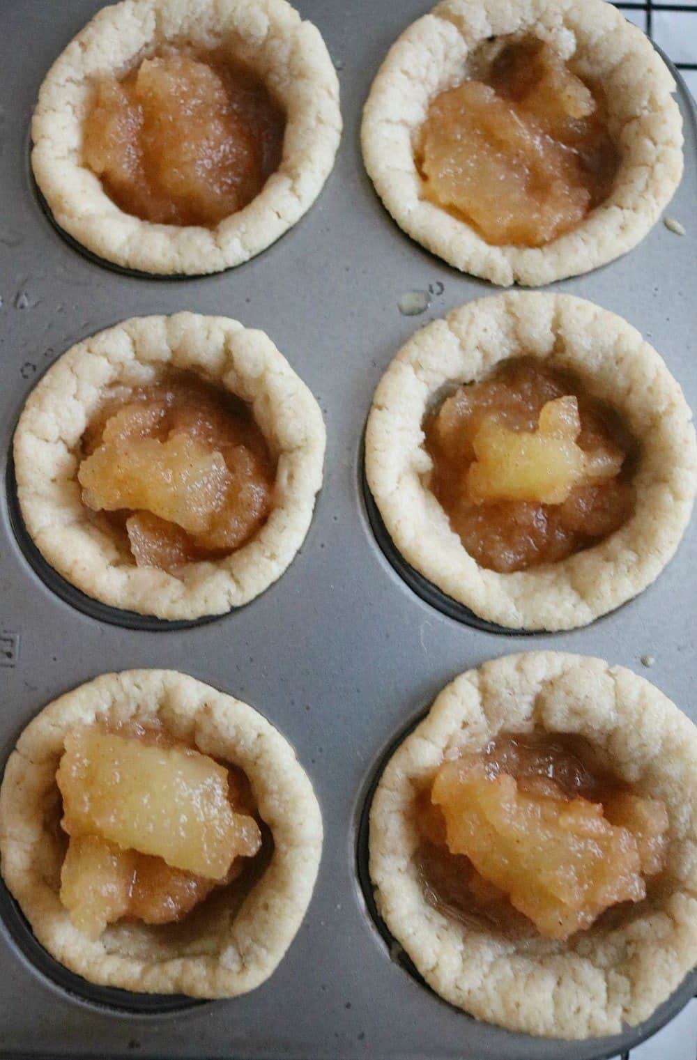 apple pie sugar cookie cups 