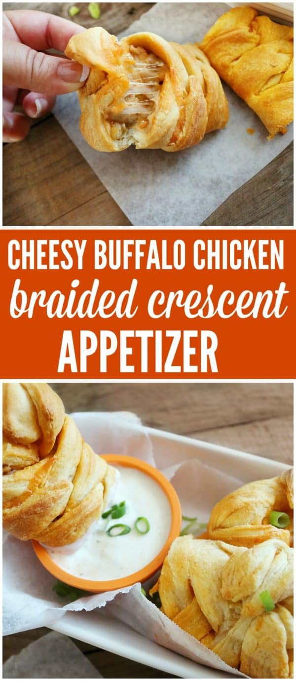 Cheesy Buffalo Chicken Braided Crescent Appetizer