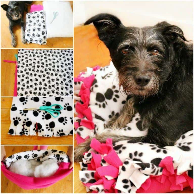 DIY No Sew Dog Bed Tutorial, Easy and Quick, Hand Tie