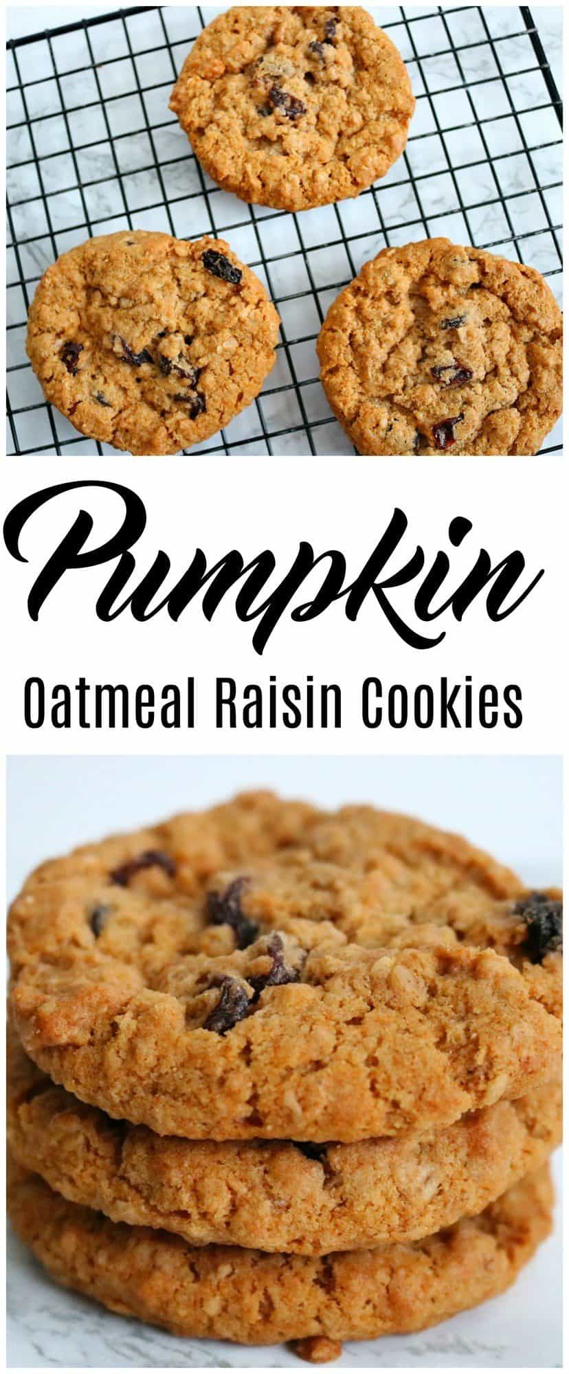 pumpkin oatmeal raisin cookies 