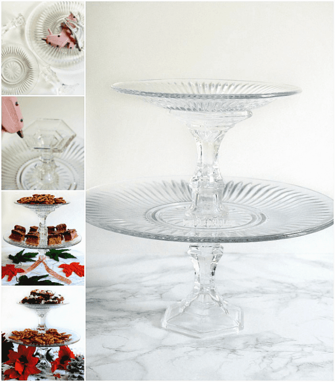 2 Tier Serving Tray 5 Minute Dollar Tree DIY Only 4   Tiered Platter Fb Collage  680x777 