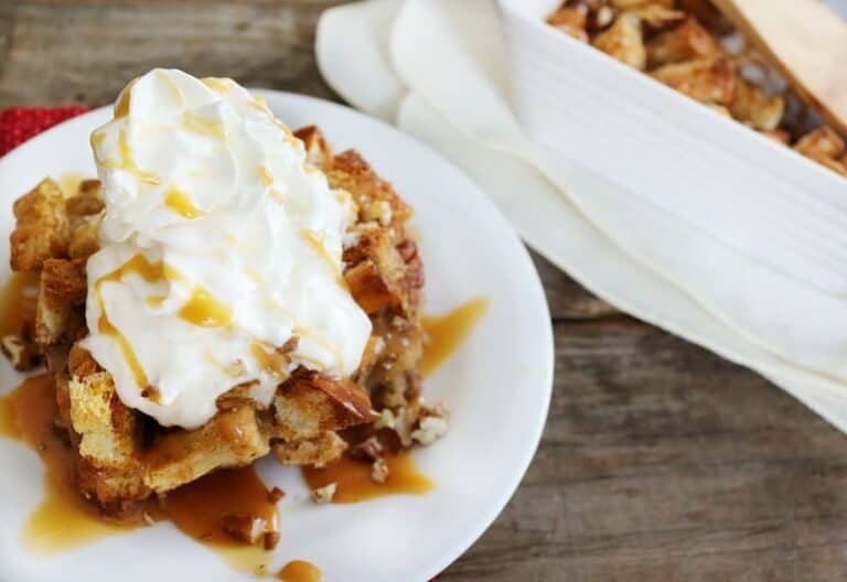 Caramel Pecan Bread Pudding with a Surprise Twist!