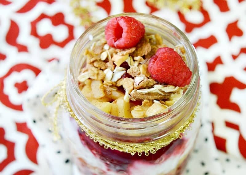 cranberry apple oats parfait