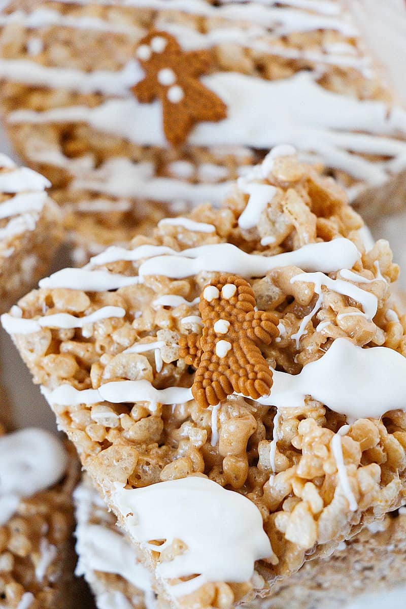 Gingerbread Rice Krispie Treats- Easy Microwave Version