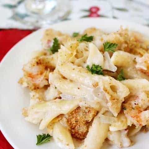 seafood pasta bake