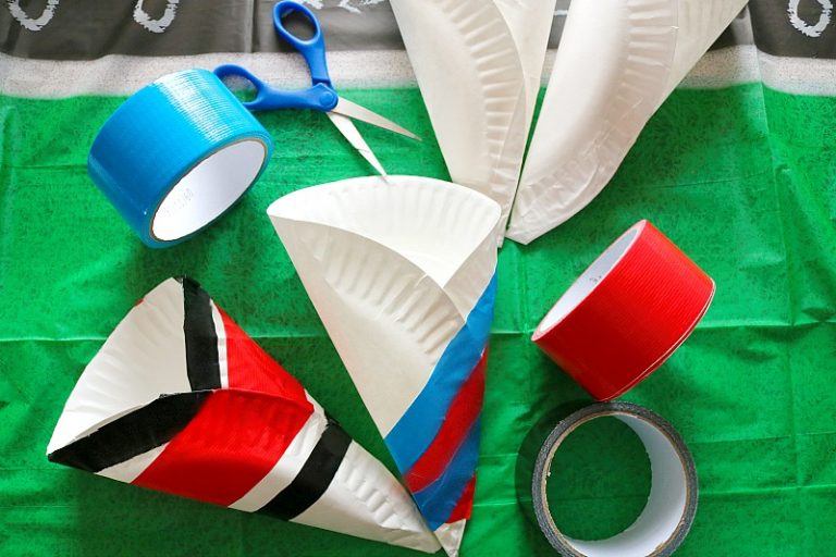 DIY Paper Plate Snack Cups For Game Day Customize With Team Colors