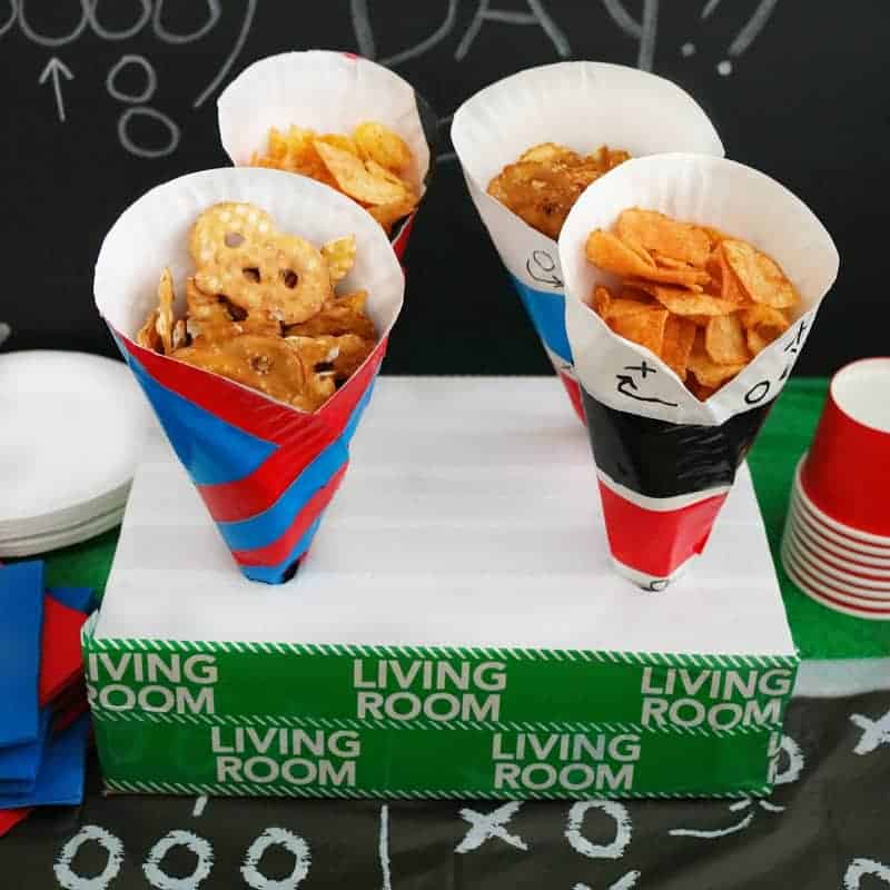 diy paper plate game day snack cups