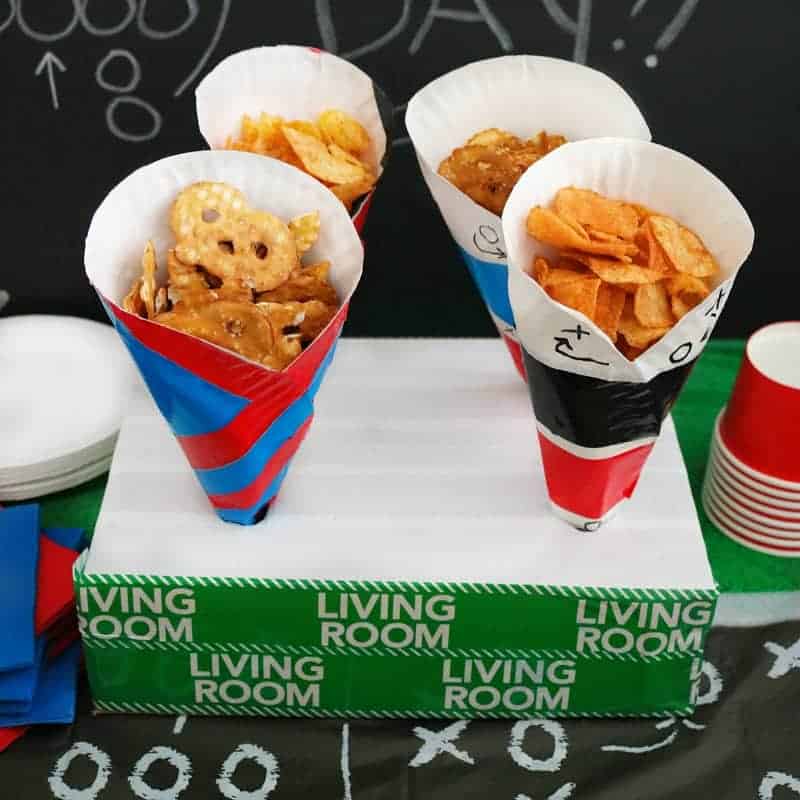 diy paper plate game day snack cups 