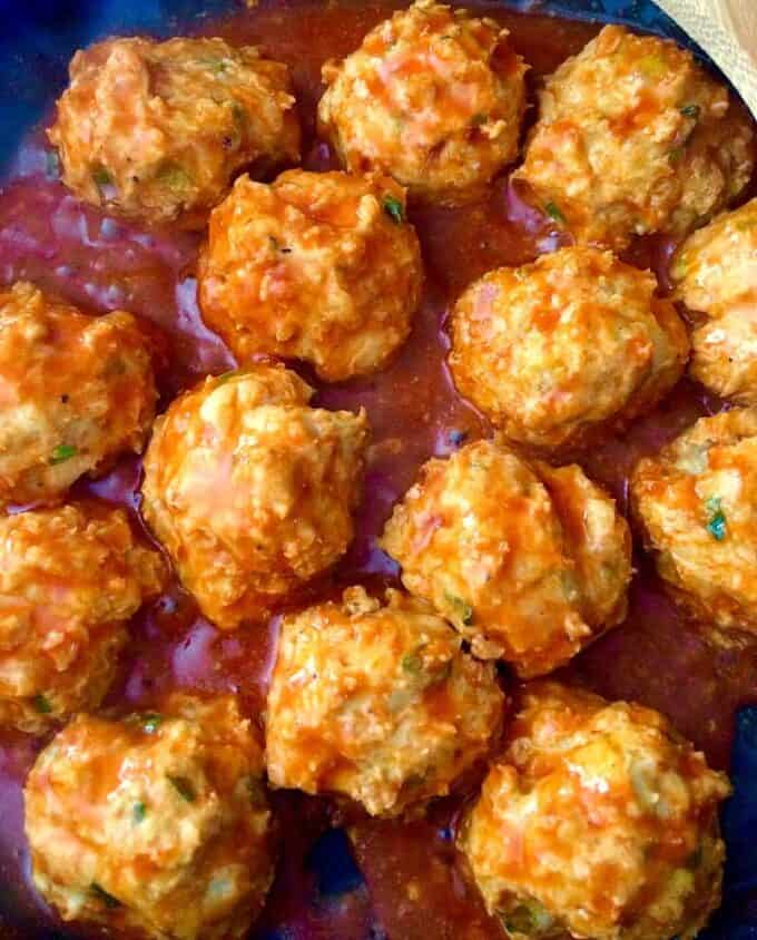 Keto Buffalo Chicken Meatballs Meal Prep, Appetizer, Snack