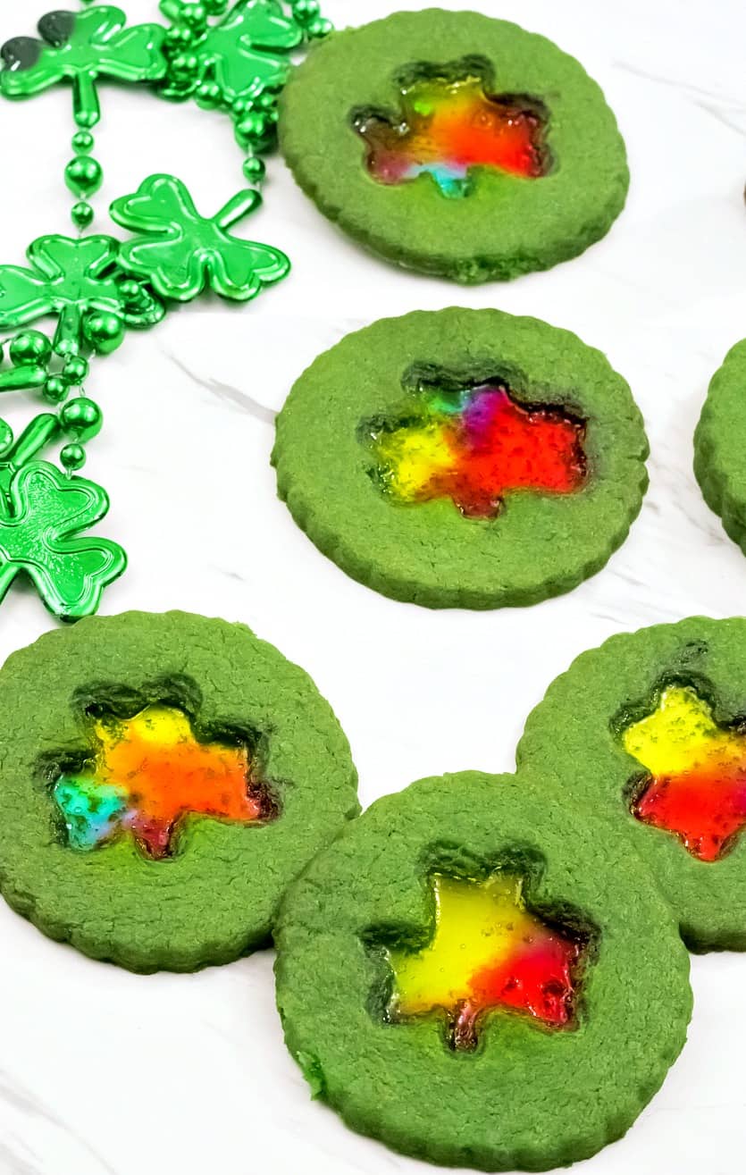 St.Patrick's Day Shamrock Cookies- Easy Stained Glass