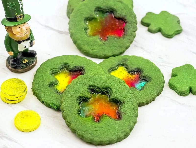 St.Patrick's Day Shamrock Cookies - Stained Glass!