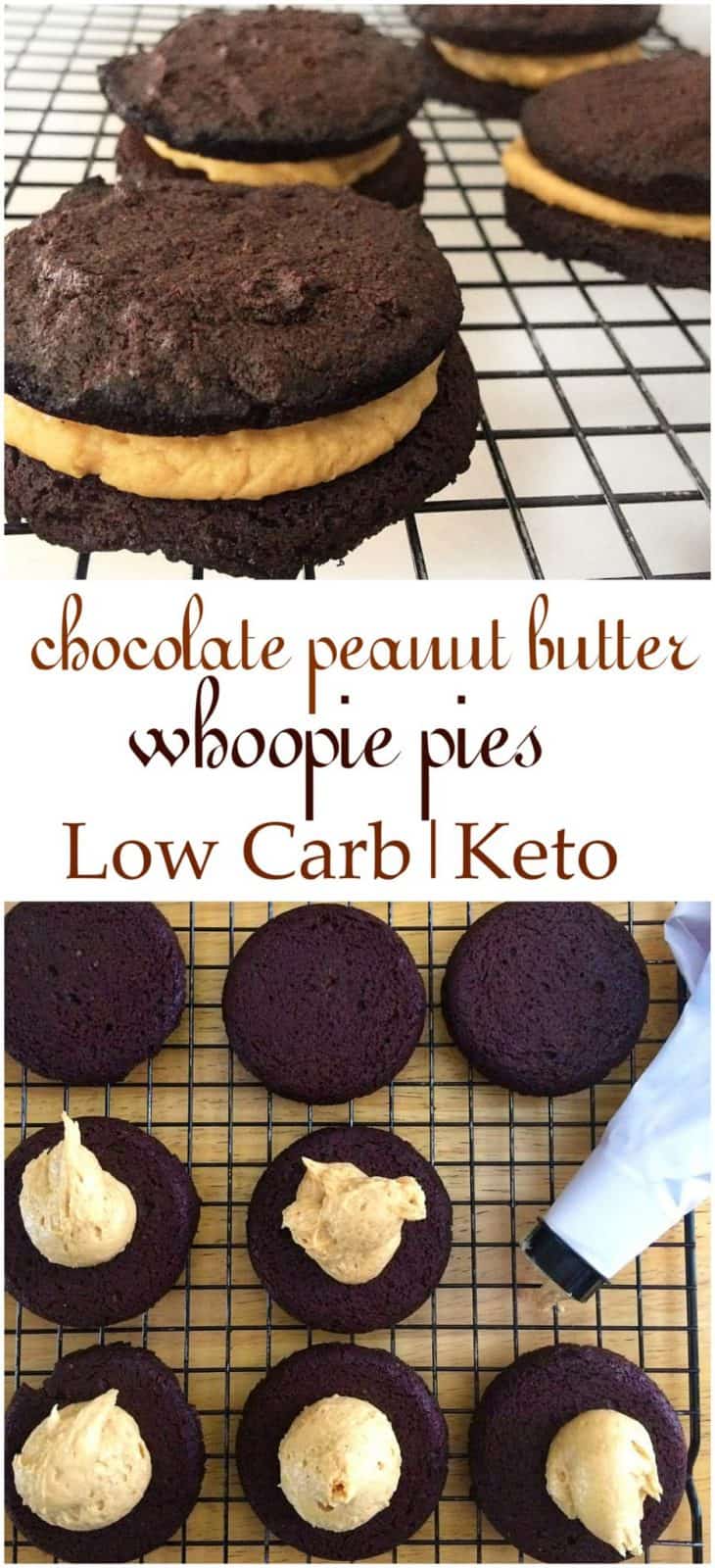 Keto Low Carb Chocolate Peanut Butter Whoopie Pies Recipe