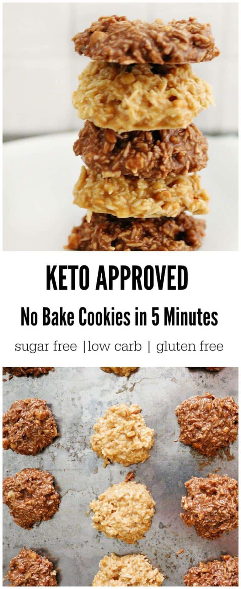 Keto No Bake Cookies in 5 Minutes! 2 Ways & ONLY 2 Carbs