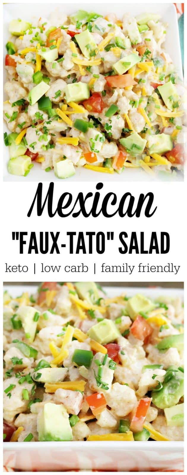 Keto FauxTato Salad - Taco Style- Under 3 carbs per serving!