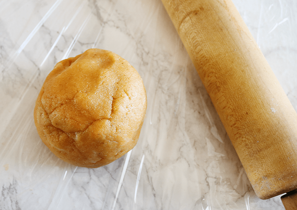 Dough ball for easy keto crackers recipe.