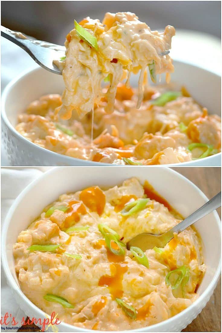 keto instant pot buffalo chicken cauliflower mac and cheese