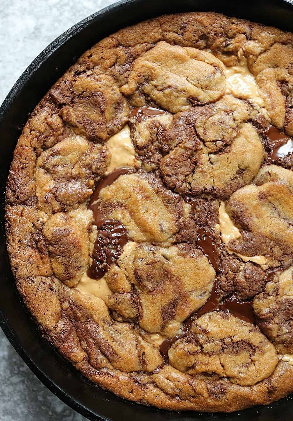 chocolate peanut butter skillet cookie