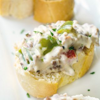 Philly Steak And Cheese Crostini Appetizer