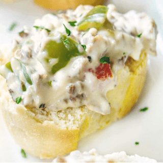 Philly Cheesesteak Appetizer Crostini