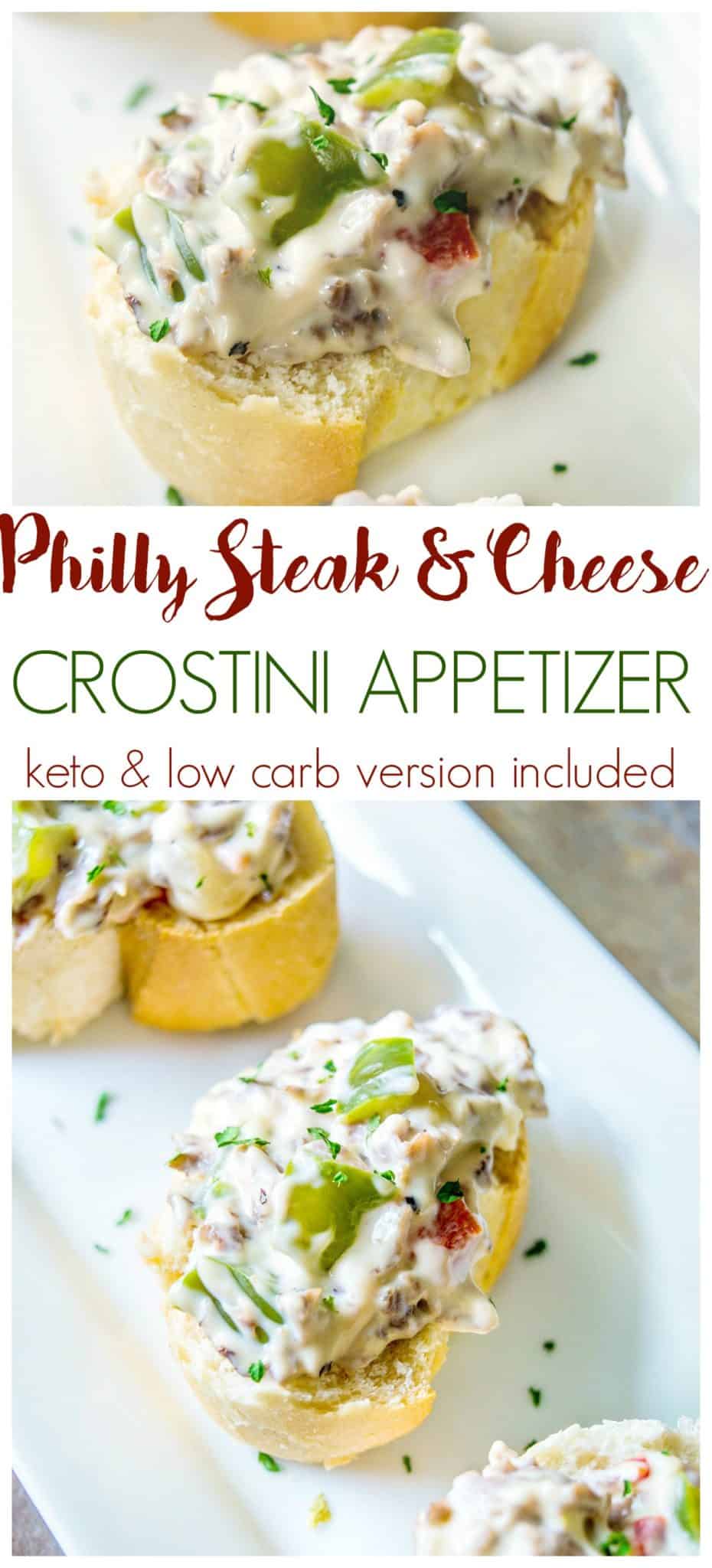 philly steak and cheese crostini