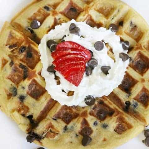 Low Carb Waffle Recipe and Video- Hint, there's Chocolate Chips!