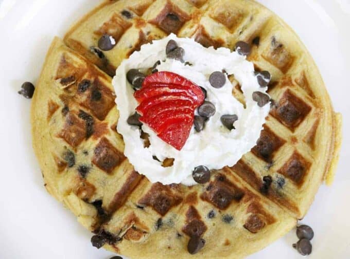 Low Carb Waffle Recipe and Video- Hint, there's Chocolate Chips!