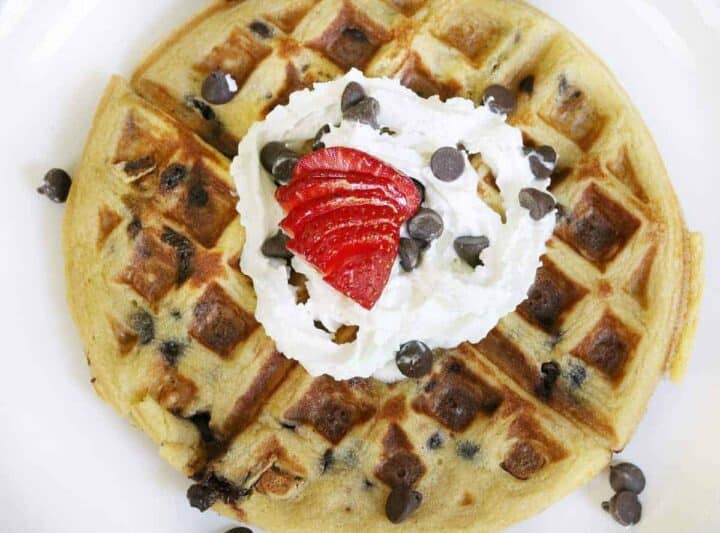 Low Carb Waffle Recipe and Video Hint, there's Chocolate Chips!