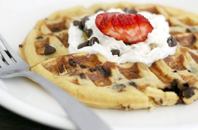 Low Carb Waffle Recipe and Video- Hint, there's Chocolate Chips!