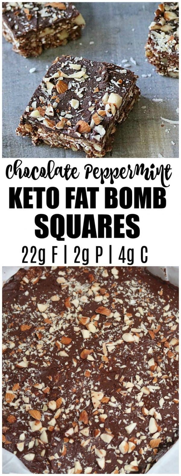 Keto Fat Bombs Chocolate Peppermint NO BAKE Bars!