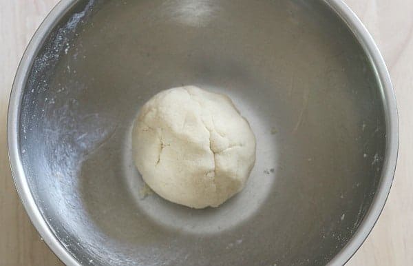 fat head dough ball in silver bowl. 