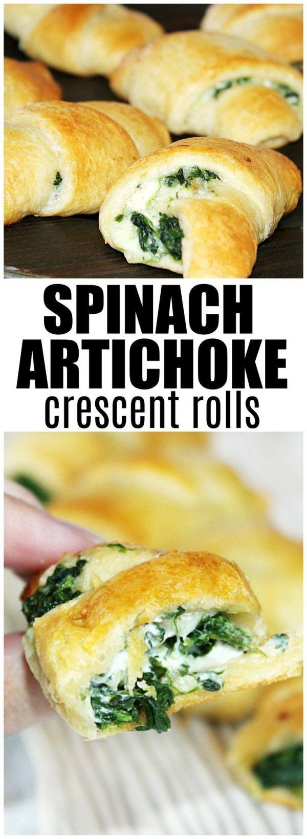 Spinach Artichoke Crescent Rolls- FAMOUS Dip in a Crescent Roll