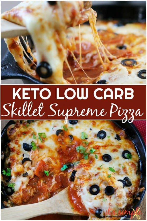 Keto Pizza Skillet SUPREME STYLE! Cheesy Deliciousness