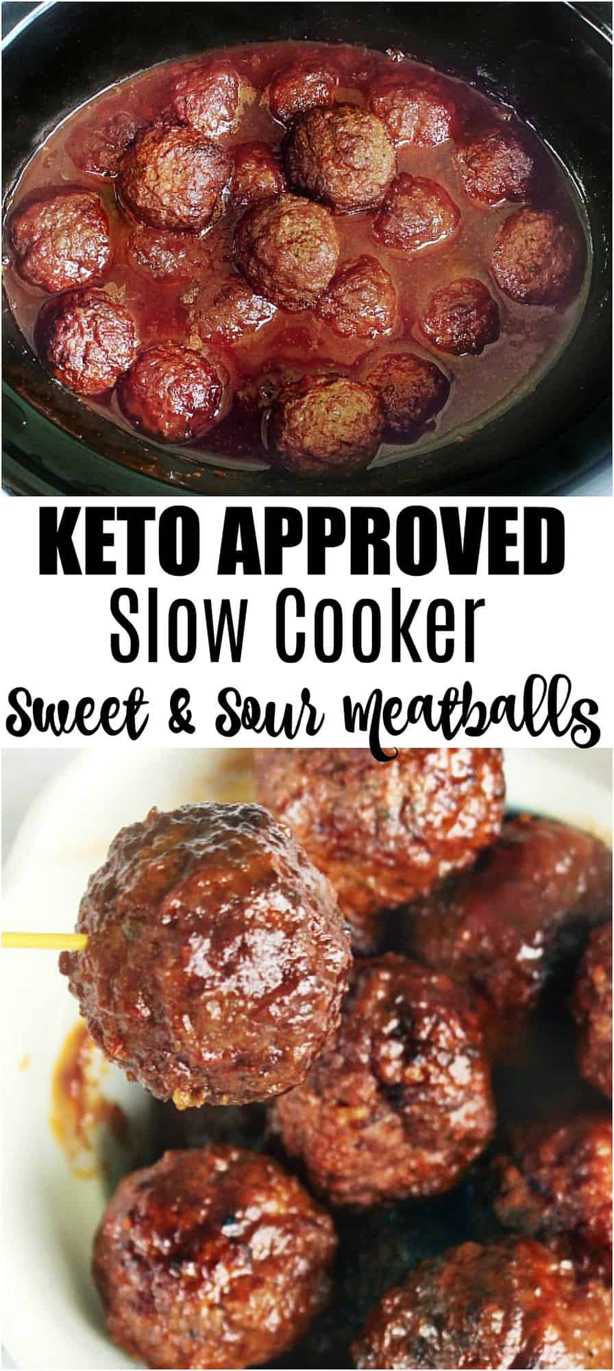 Low Carb Slow Cooker Meatballs- Sweet & Sour Cocktail Version!