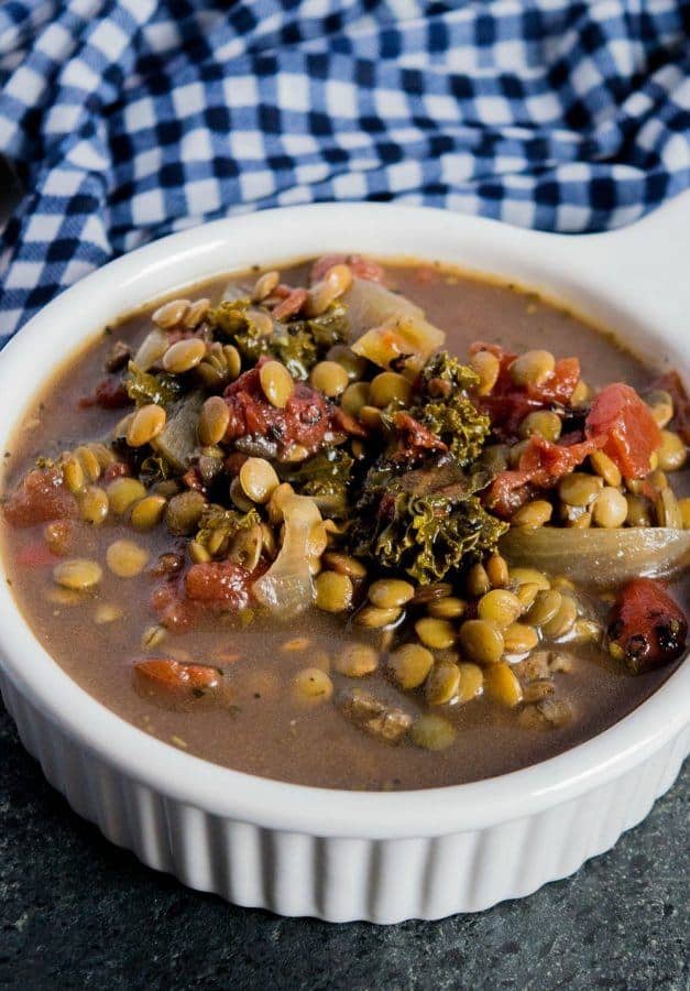 Slow Cooker Lentil Soup Chicken Sausage & Kale