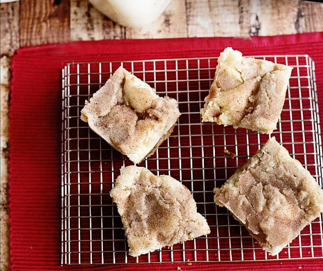 wire cooling rack with square treats.