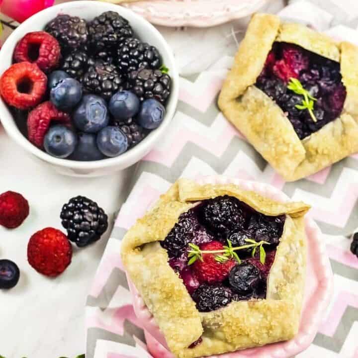 keto triple berry galettes