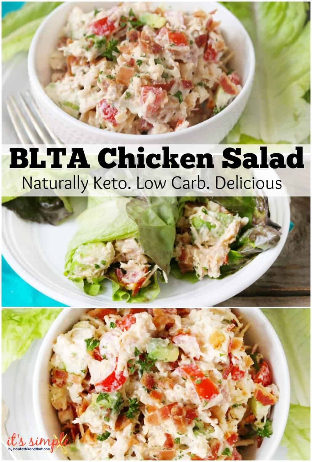 low carb chicken salad in a bowl.
