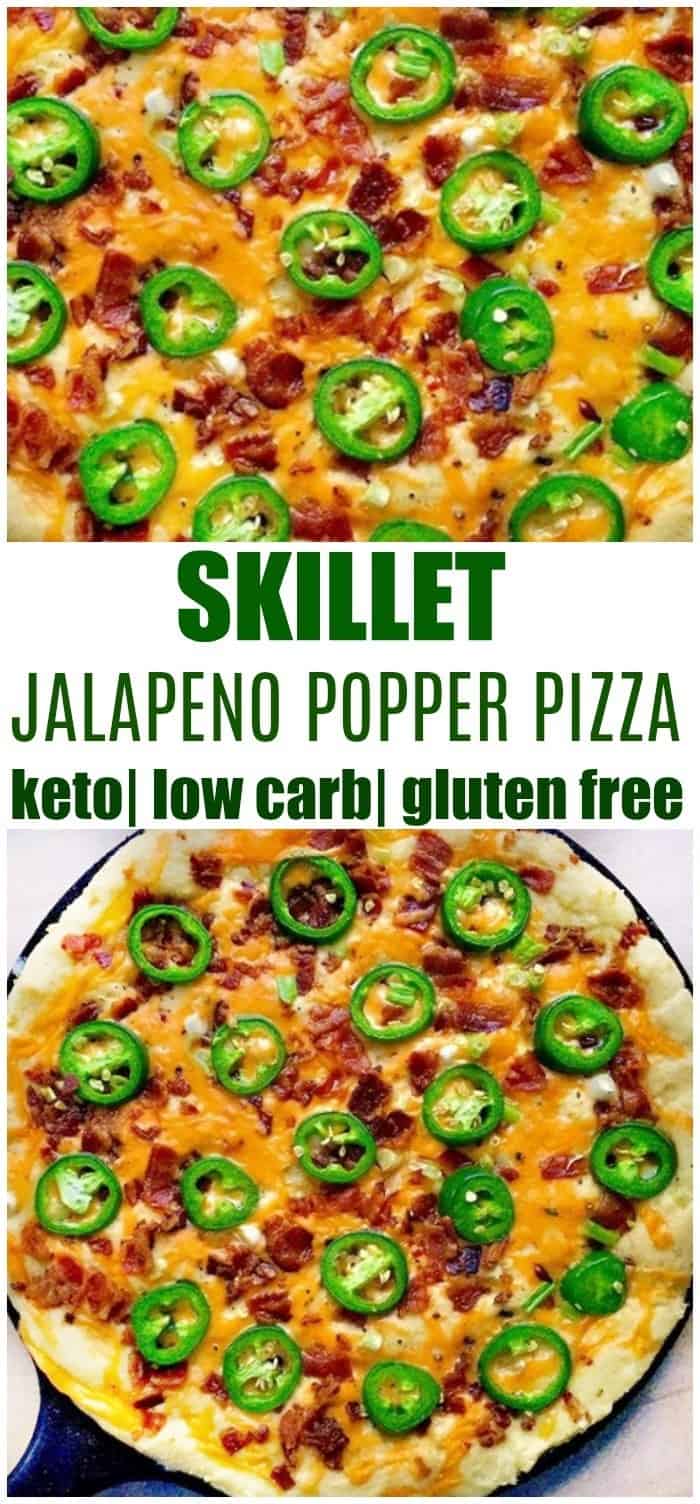 keto skillet jalapeno popper pizza