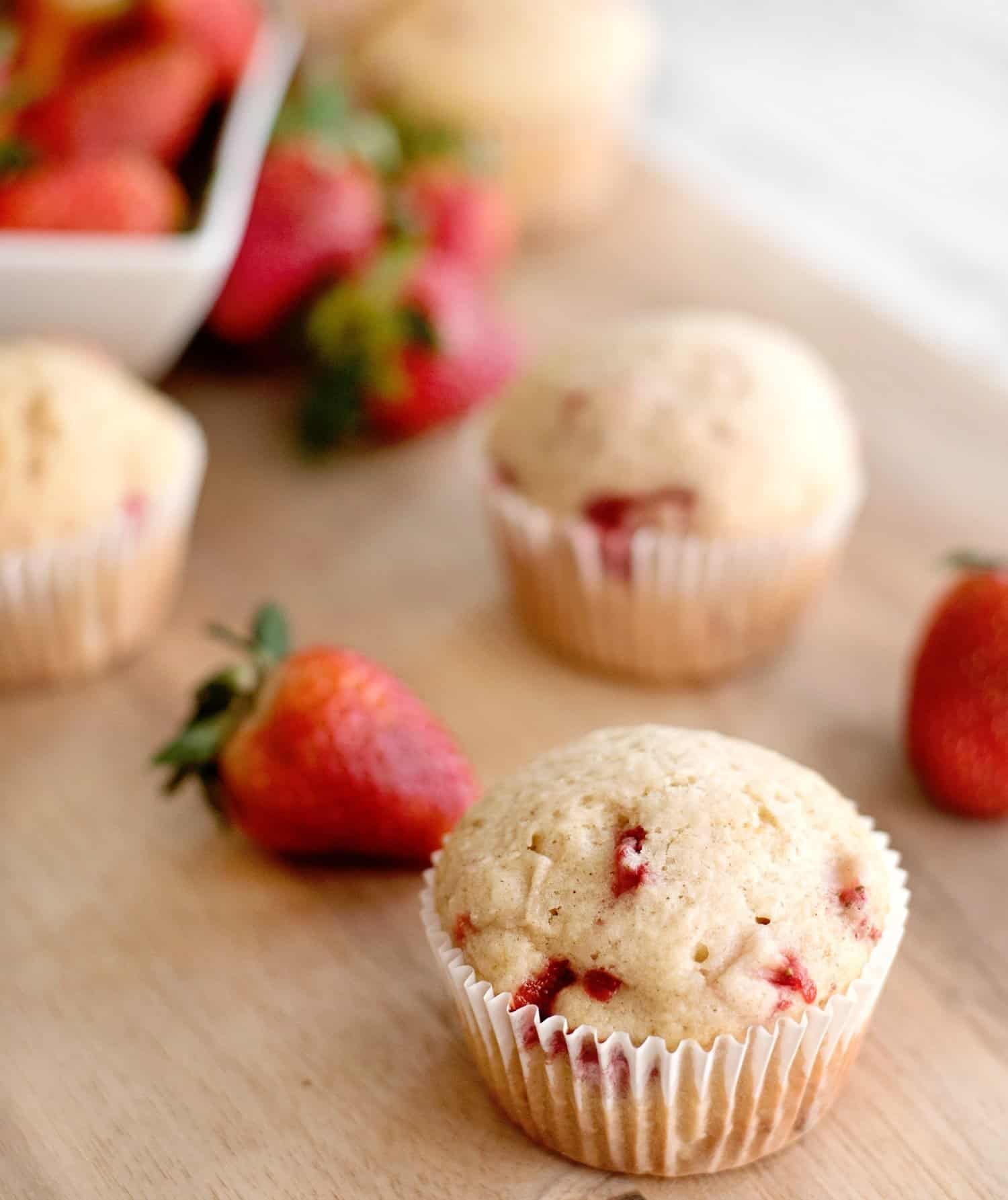 Keto Strawberry Muffins, ONLY 2 Net Carbs per Muffin!