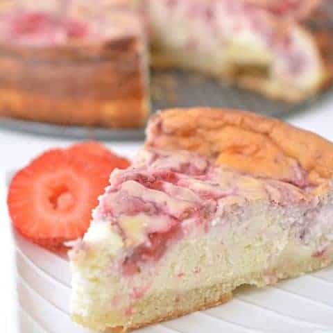 Keto Strawberry Swirl Cheesecake
