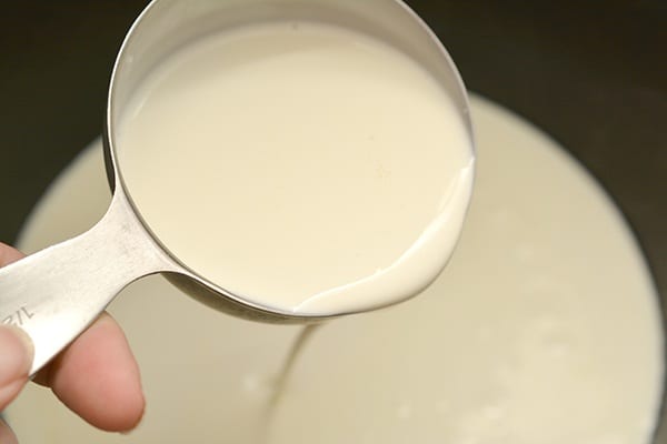 a spoonful of heavy cream. 