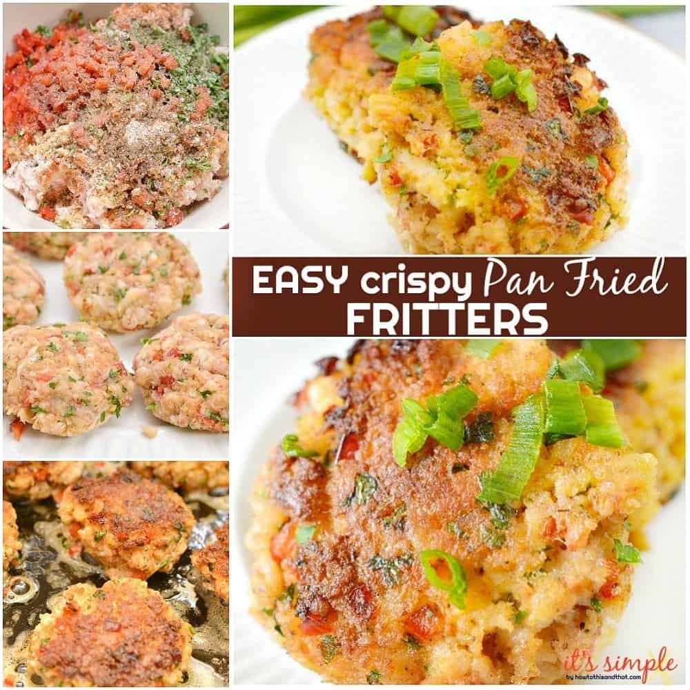keto fritters collage.