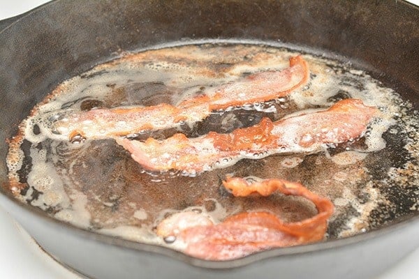 bacon cooking in grill 